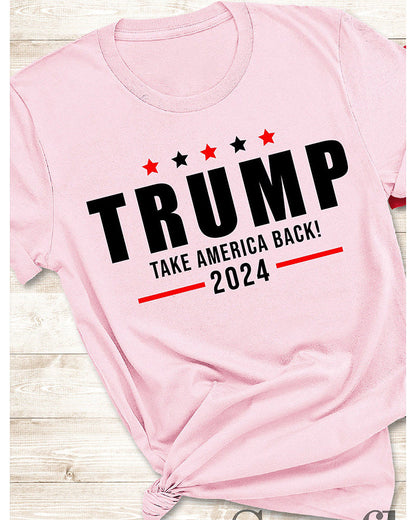 UNISEX，Trump Take America Back T-shirt 2024 f/w faith & slogan spring summer t-shirts