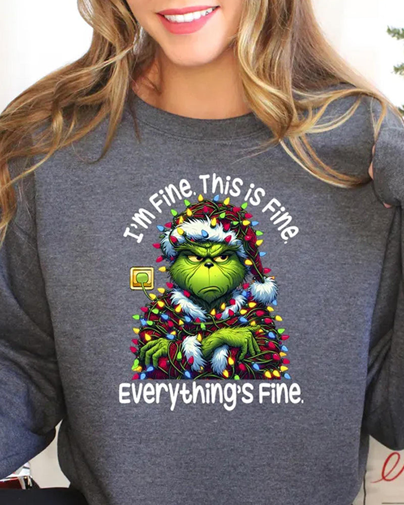 Women's Funny Grinch Sweatshirt 2024 f/w christmas hoodies & sweatshirts women's christmas