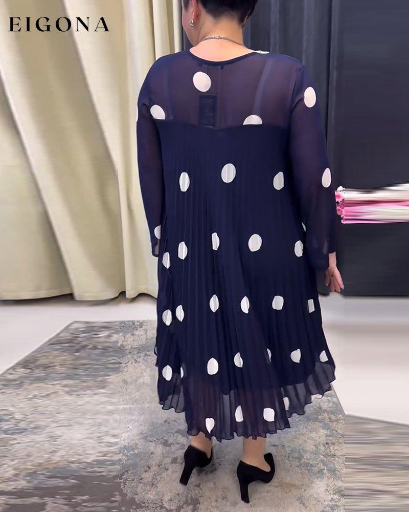 Round Neck Polka Dot Loose Dress casual dresses spring summer