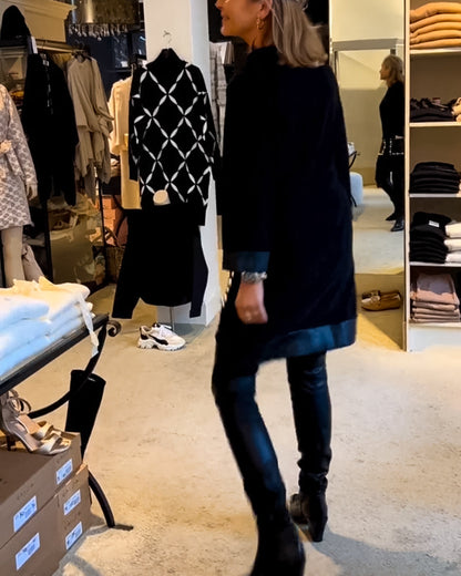 Vestido casual con cuello redondo y bolsillos