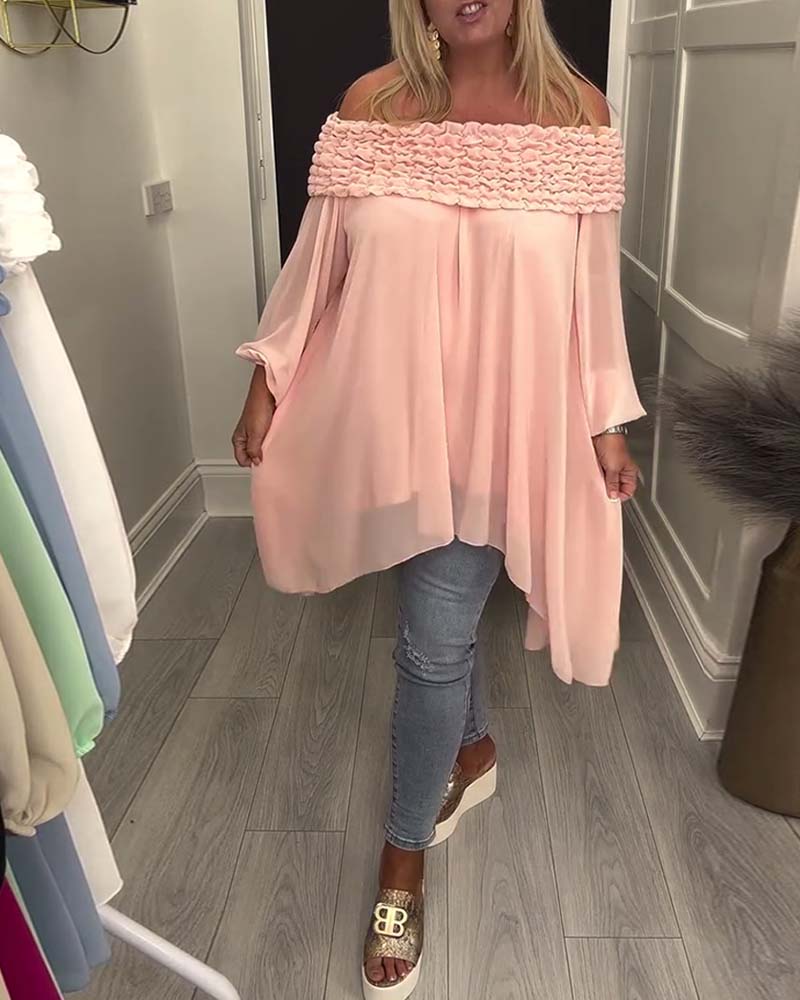 Fashion Long-Sleeved Off-Shoulder Blouse