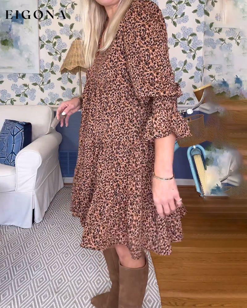 Leopard Print Loose Dress 2023 f/w 23BF casual dresses Clothes Dresses spring