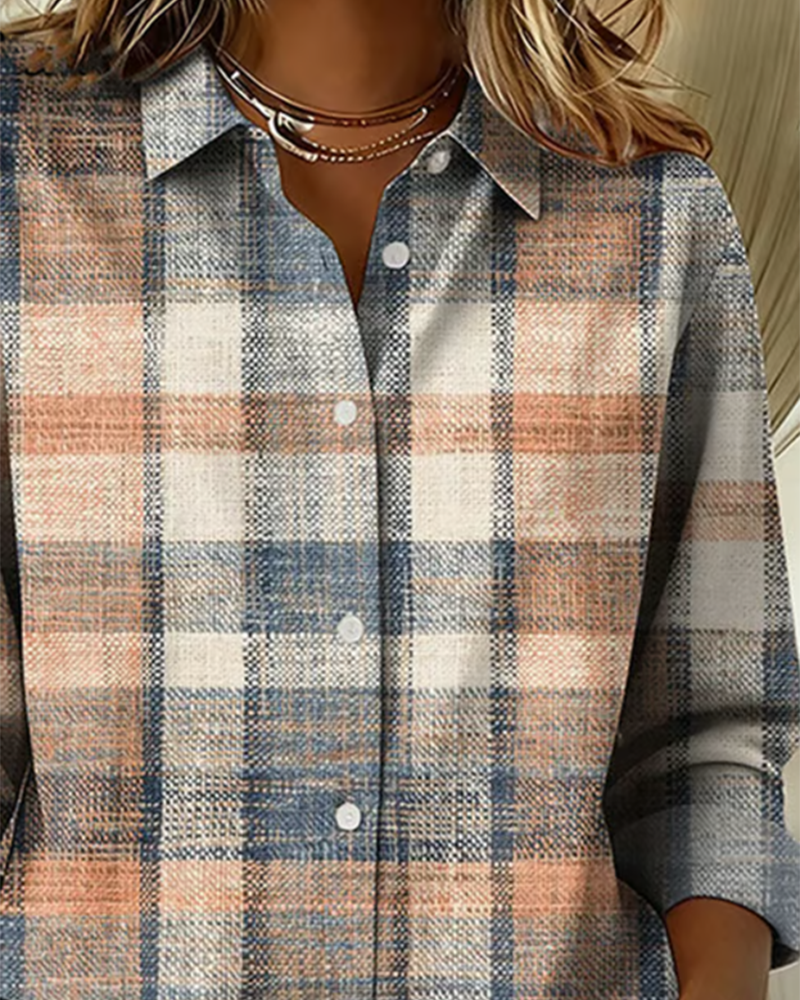 Button-Down Vintage Plaid Shirt