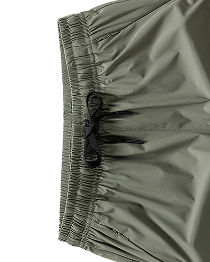 Men Elastic Waist Pocket Quick-Dry Ice Silk Sports Shorts