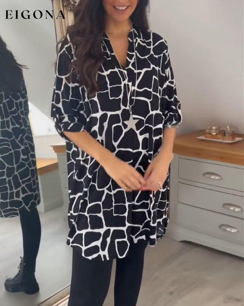 Printed v-neck casual dress 2023 f/w 23BF casual dresses Clothes Dresses spring