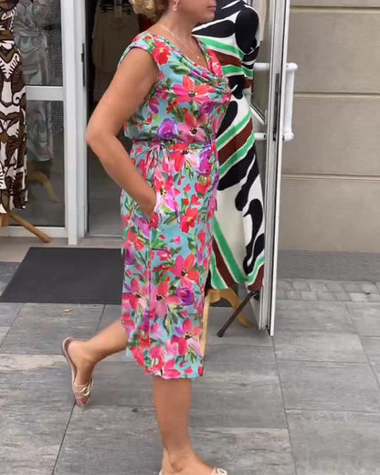 Sleeveless Floral Fashion Dress