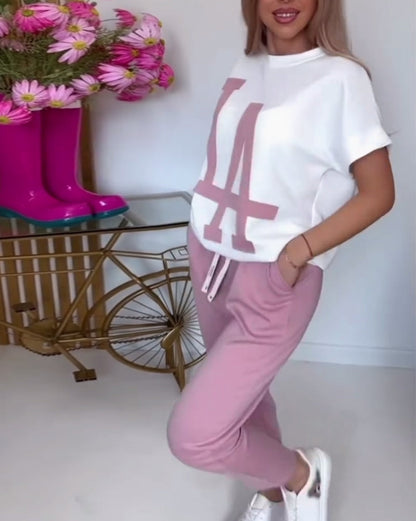 Lässiges Sport-Set mit Buchstabendruck