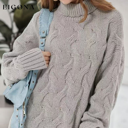 Cable-Knit Turtleneck Sweater Dress clothes Ship From Overseas Shipping Delay 10/01/2023 - 10/02/2023 Sweater sweaters Y*X