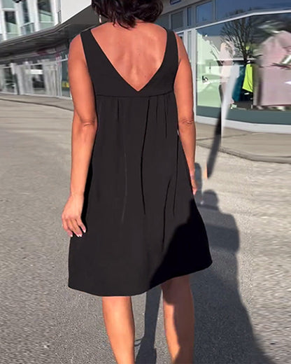 Abito senza maniche in tinta unita