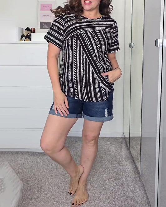 Casual Printed Crew Neck T-Shirt