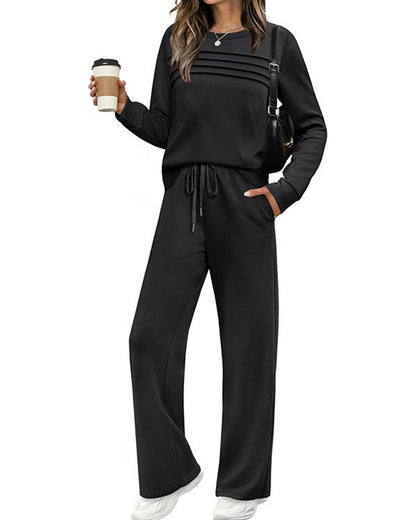 Women's Crewneck Top and Drawstring Pants Set