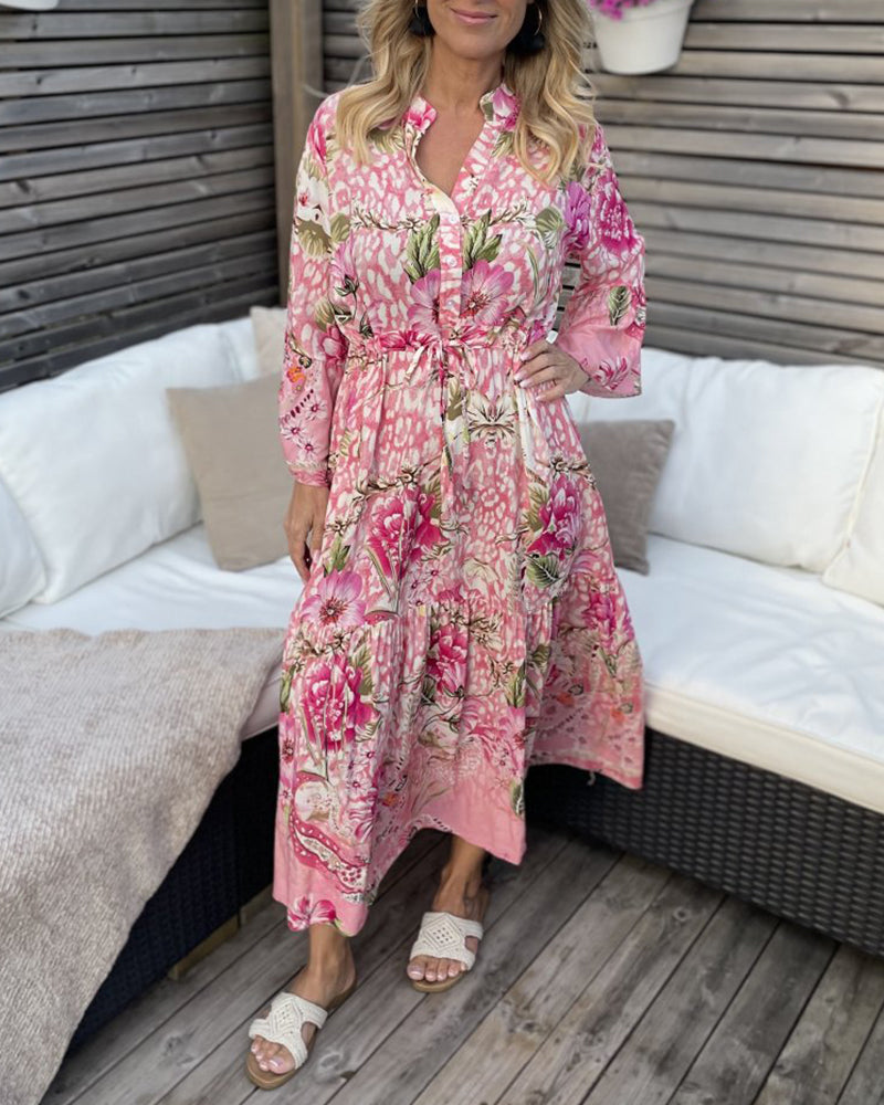 Floral print resort dress 202466 casual dresses spring summer vacation dresses