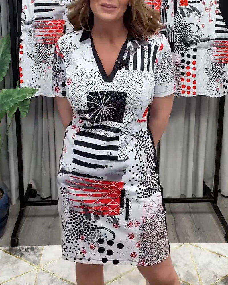 V-Neck Commuter Fashion Dress