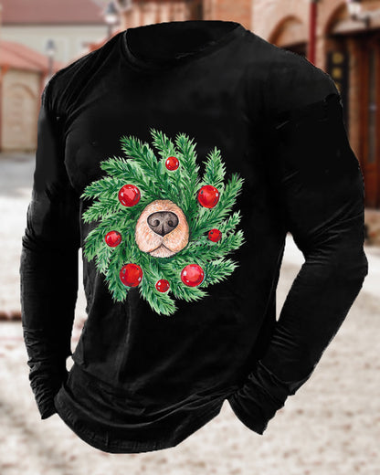 Men's Christmas Long Sleeve Top 2024 f/w Christmas Men's Christmas t-shirts man