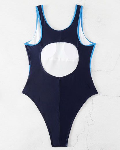 Fashionable one-piece swimsuit in contrasting colors one-piece summer