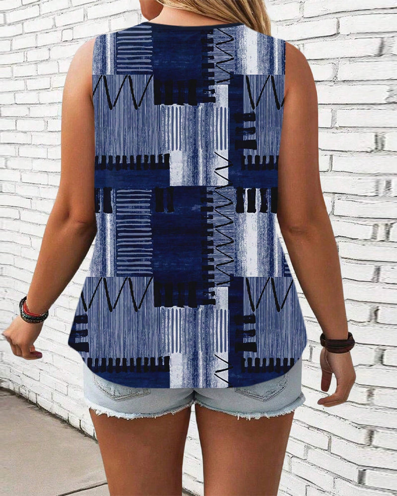 Ärmelloses Tanktop mit Vintage-Print