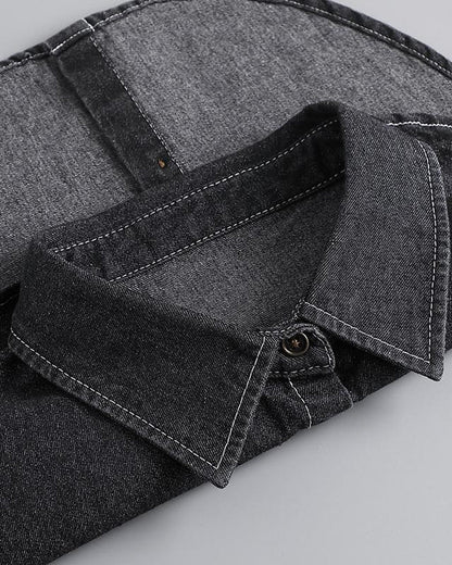 Classic Edgy Denim False Collar