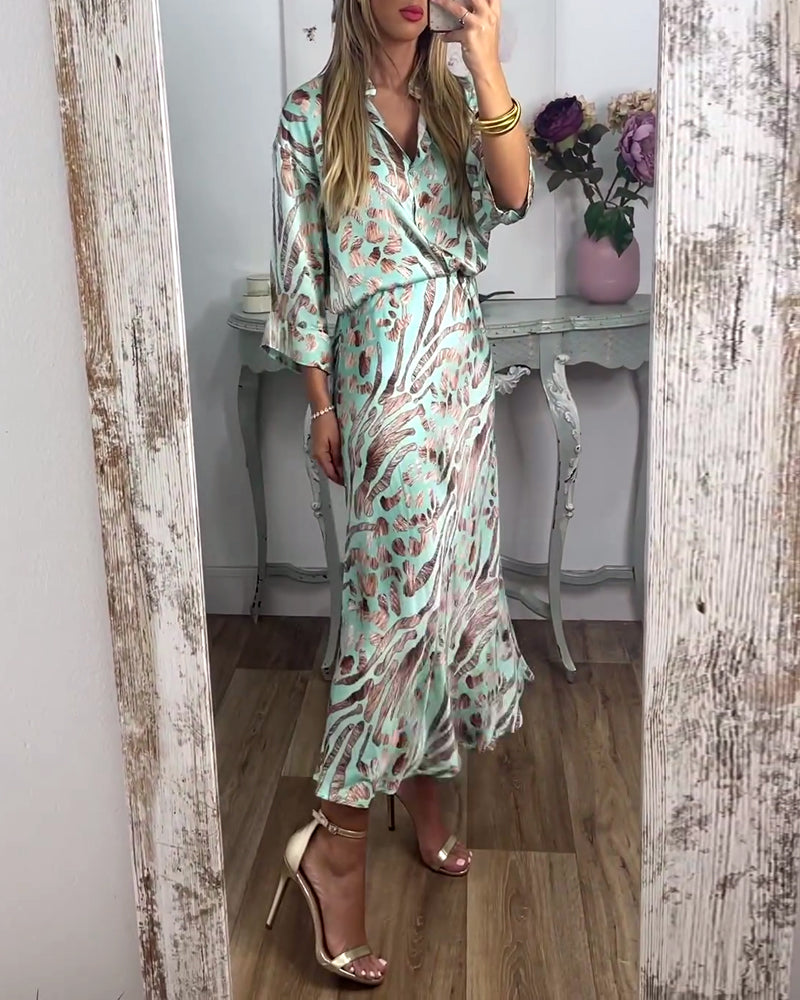 Elegant casual printed set spring summer two-piece sets