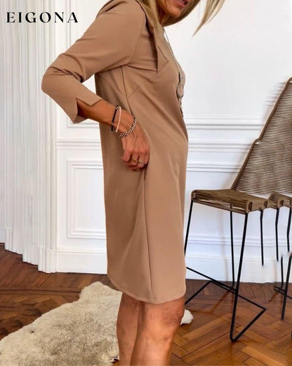 Elegant Shift Solid Color dress 2023 f/w 23BF casual dresses Clothes Dresses