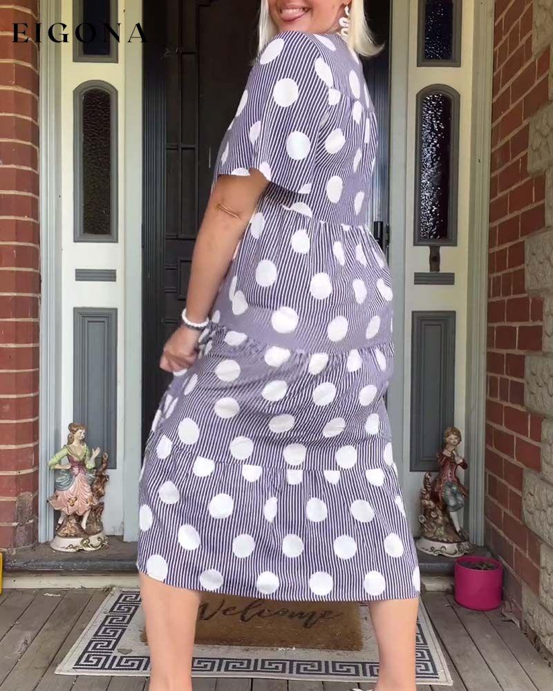 Vintage Polka Dot Long Dress casual dresses spring summer