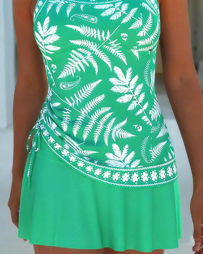 Botanical Print Sundress Tankini
