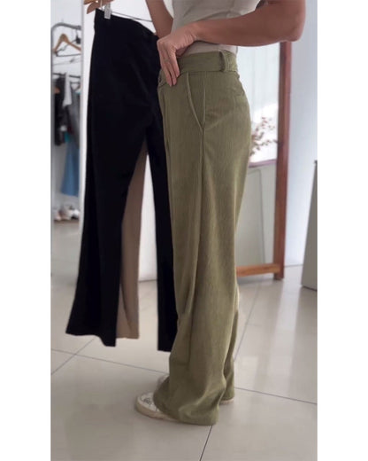 Simple solid color pocket button casual pants 2024 f/w pants