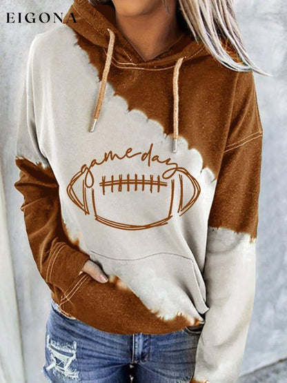 Women's Gameday Football Lover Tie-dye Print Casual Hoodie ball print