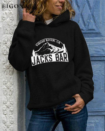 Women's River Bar Print Casual Hoodie