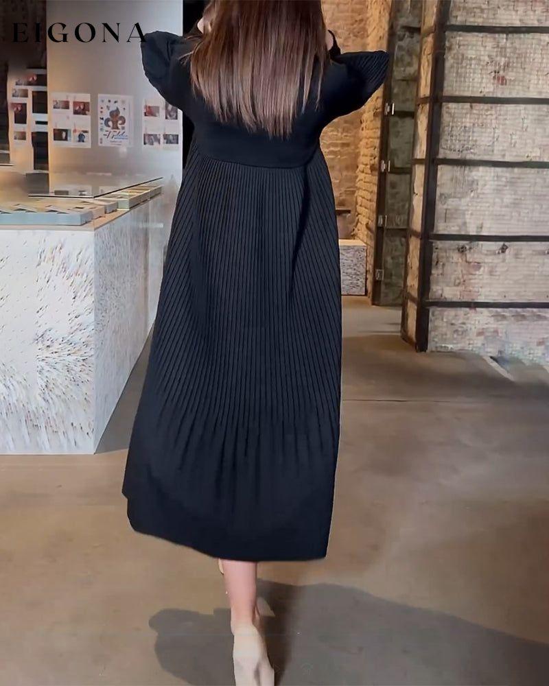 Lantern sleeve solid color elegant dress 2023 f/w 23BF casual dresses Clothes Dresses spring