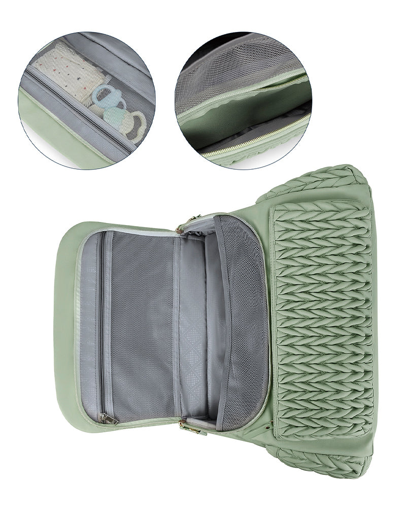 Quilted Double-Shoulder Mommy Bag