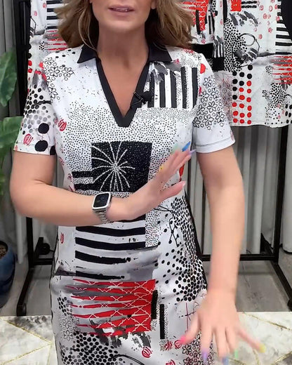 V-Neck Commuter Fashion Dress