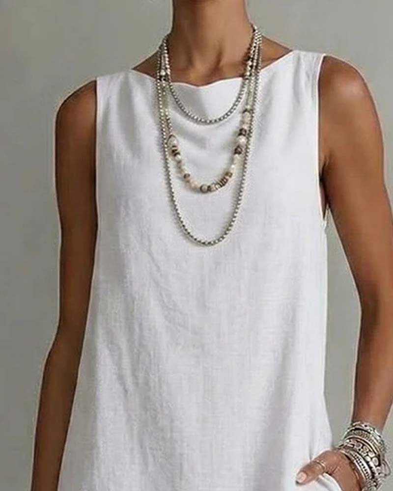 Irregular Hem Sleeveless Sheath Dress