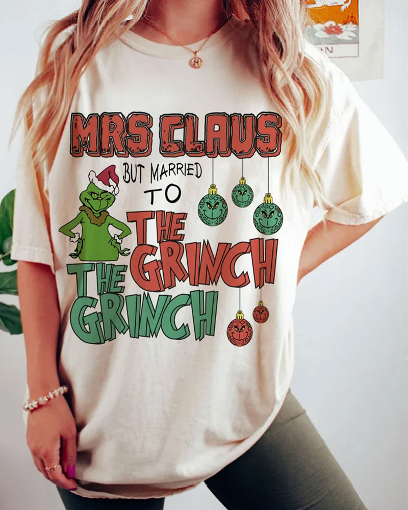 Mrs Claus but Married to the Grinc Sweatshirt 2024 f/w christmas grinch spring summer t-shirts