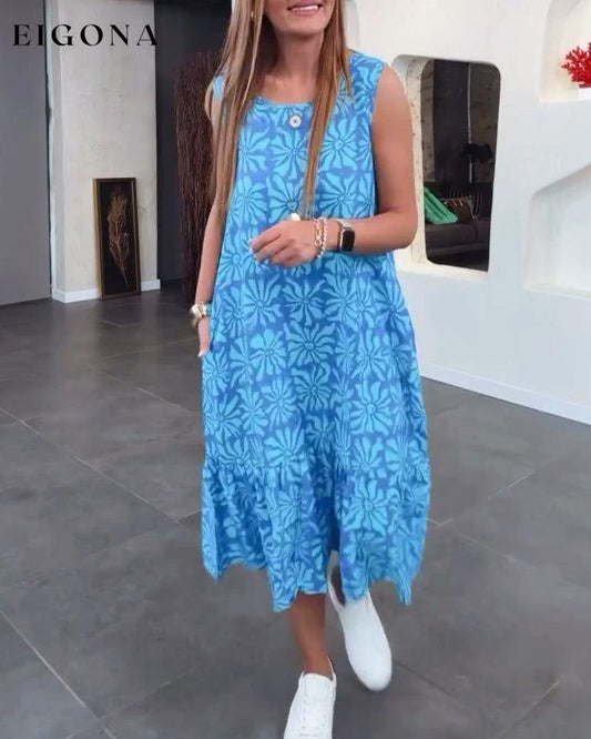 Sleeveless snowflake print dress casual dresses summer