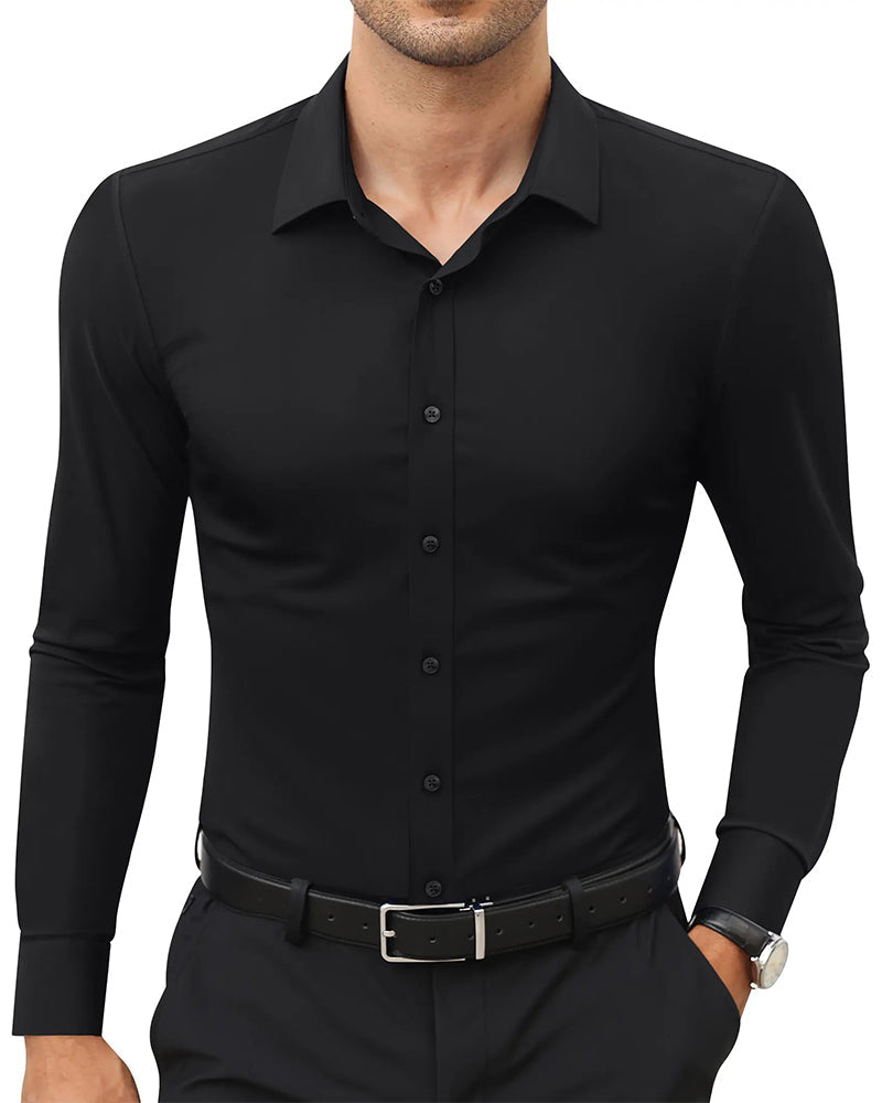 Men's Slim Fit Long Sleeve Dress Shirt