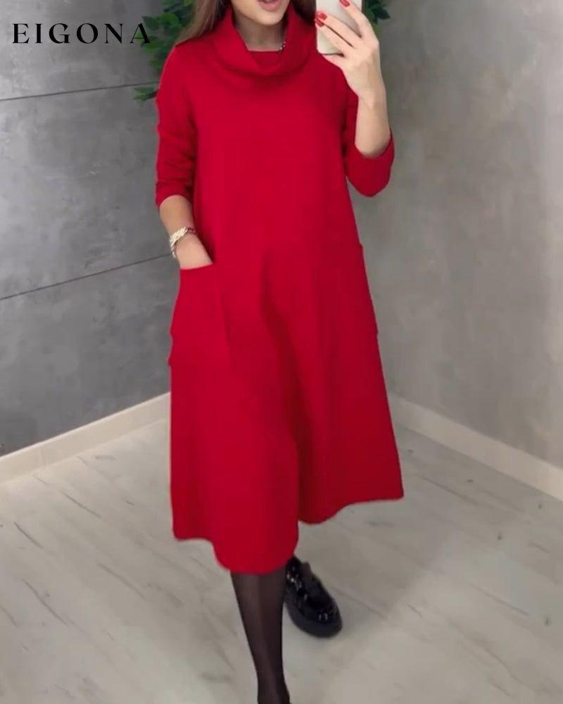 Solid color turtleneck pocket dress 2023 f/w 23BF casual dresses Clothes Dresses spring