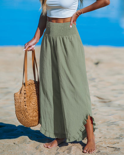 High-waist pleated irregular wide-leg pants pants spring summer