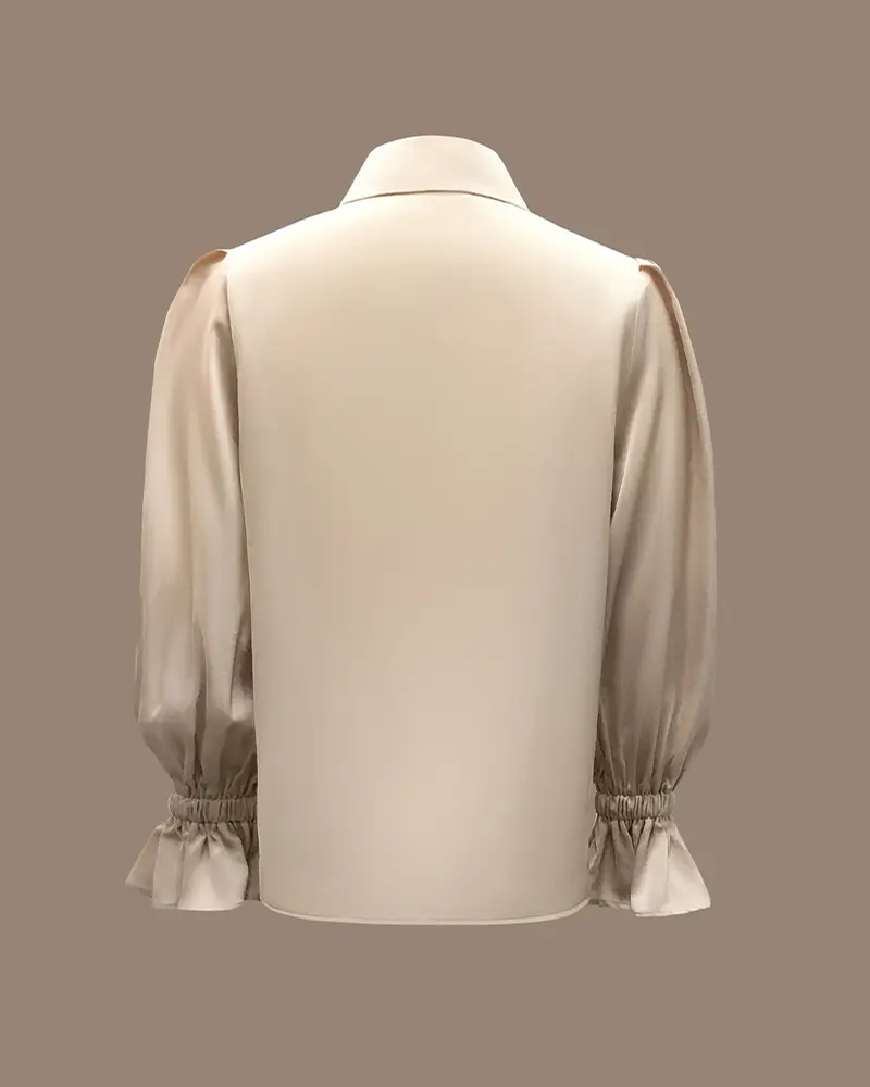 Elegant Satin Flared Sleeve Shirt