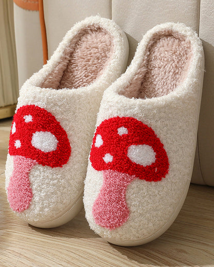 Home printed plush warm slippers 2024 f/w christmas halloween slippers