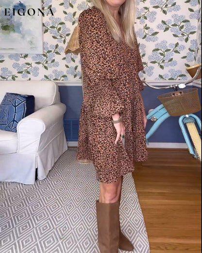 Leopard Print Loose Dress 2023 f/w 23BF casual dresses Clothes Dresses spring