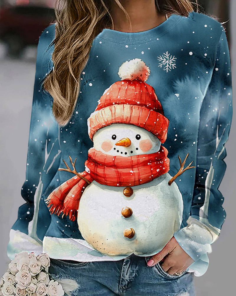 Christmas Snowman Gradient Sweatshirt 2024 f/w Christmas sweatshirts