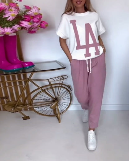 Lässiges Sport-Set mit Buchstabendruck