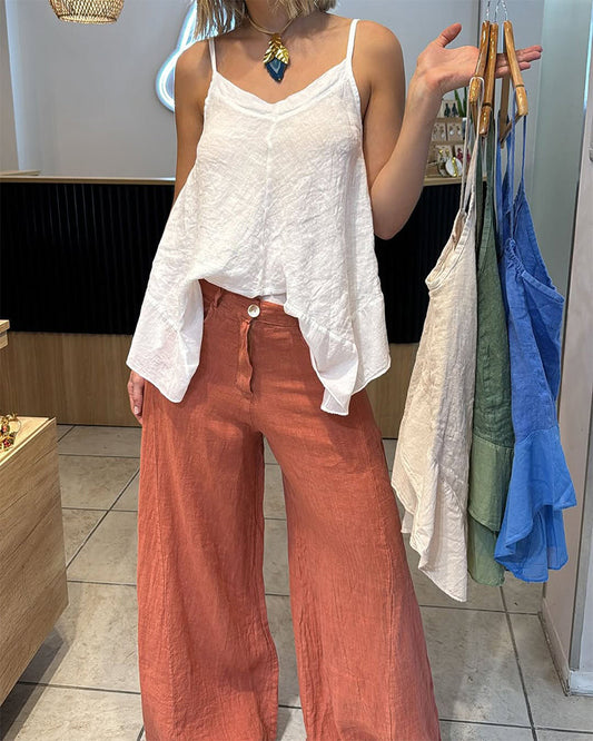 Solid Color Sleeveless Irregular Cami Top