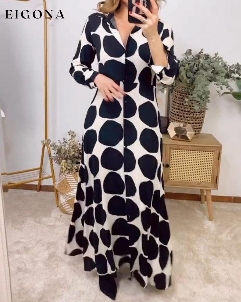 Geometric print lapel dress 2023 f/w 23BF casual dresses Clothes Dresses spring