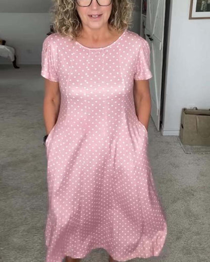 Abito con stampa a pois