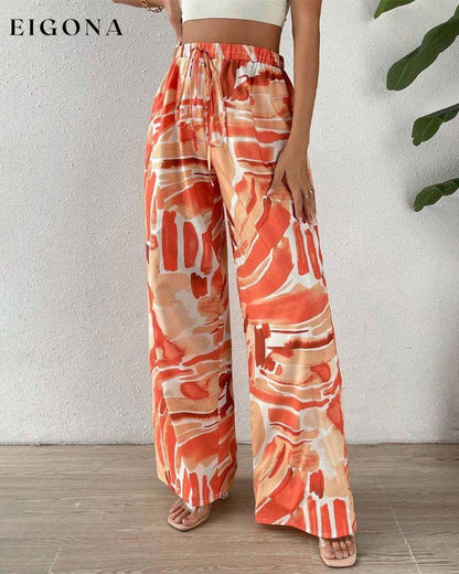 Casual printed wide-leg pants pants spring summer