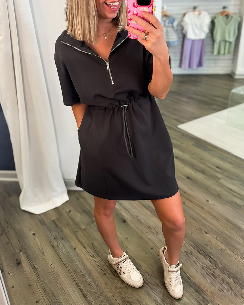 Casual commuter drawstring waist Dress