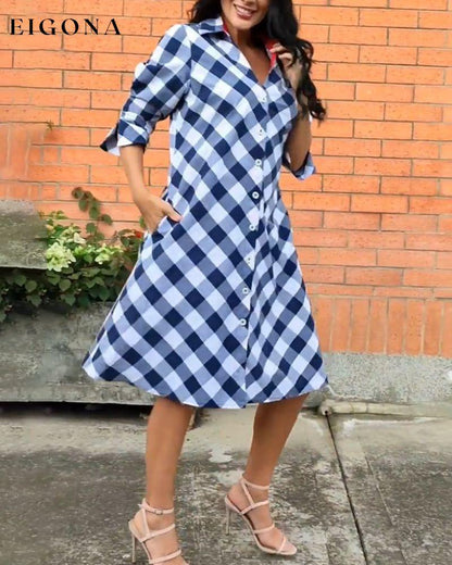 Casual plaid-printed dress casual dresses spring summer