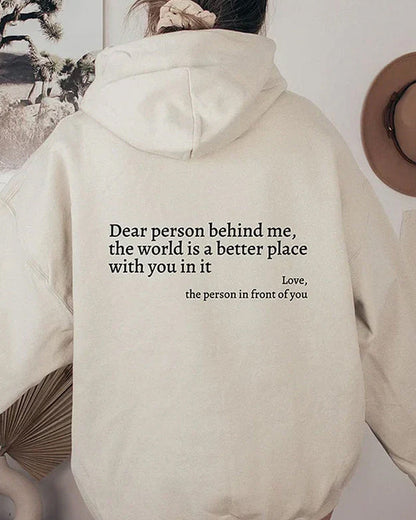 Dear Person Behind Me' Sweatshirt 2024 f/w hoodies spring