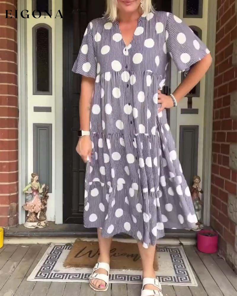 Vintage Polka Dot Long Dress casual dresses spring summer